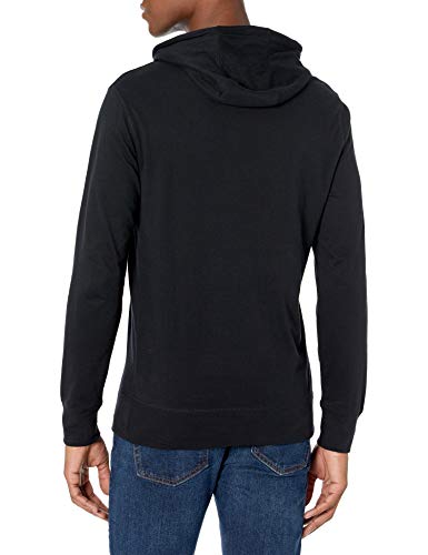 Amazon Essentials Lightweight Jersey Pullover Hoodie Fashion, Negro, L