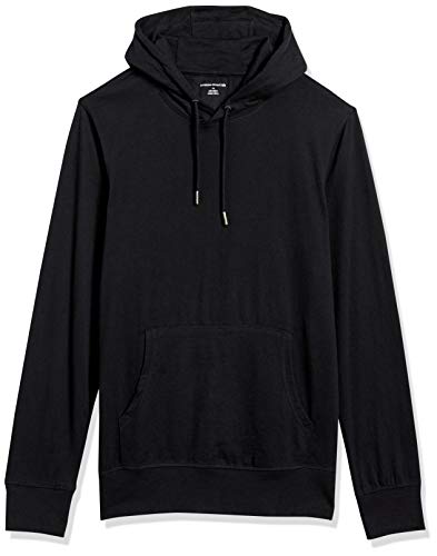 Amazon Essentials Lightweight Jersey Pullover Hoodie Fashion, Negro, L