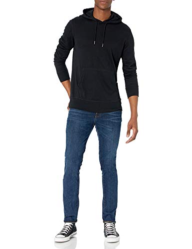 Amazon Essentials Lightweight Jersey Pullover Hoodie Fashion, Negro, L