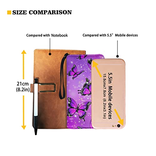 Amzbeauty - Portatarjetas compactas para mujer, con bolsillo para teléfono, Purple Bet, L, Pinza para billetes