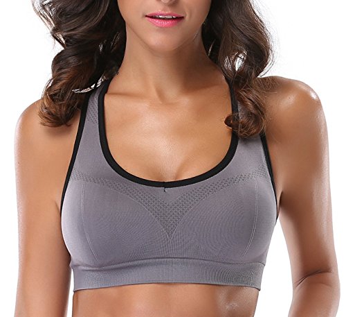 ANGOOL Sujetador Deportivo Almohadillas Extraíbles Yoga Run Bra para Mujer