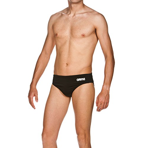 ARENA M Brief Bañador Slip Hombre Solid, Black-White, 95