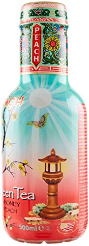 Arizona Green Tea Con miel y melocotón - Botella de 500 ml - Paquete de 6 | 100% natural | 100% placer refrescante | Jugo de melocotón real y miel premium