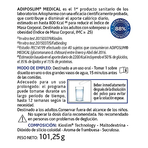 Arkopharma Adiposlim Medical 45 Sobres, Prevención del Sobrepeso, Reduce el Apetito, Saciante, + Asesoramiento Nutricional, Complemento Alimenticio