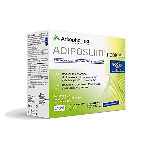 Arkopharma Adiposlim Medical 45 Sobres, Prevención del Sobrepeso, Reduce el Apetito, Saciante, + Asesoramiento Nutricional, Complemento Alimenticio