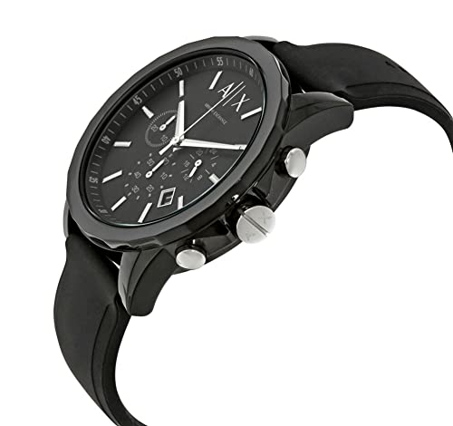 Armani Exchange Reloj Cronógrafo Armani Exchange para Hombre, Reloj de Silicona, Tamaño de Caja 44 mm, Negro