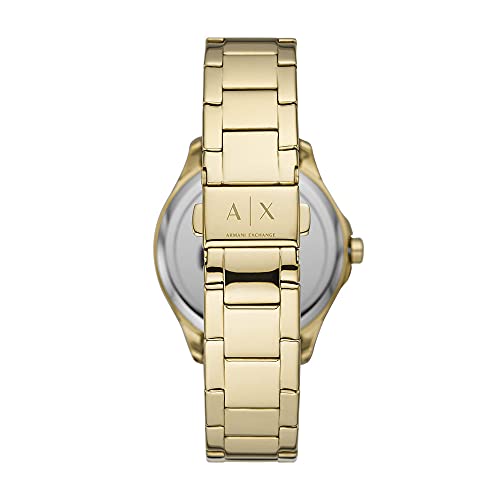 Armani Exchange Reloj de Acero Inoxidable con Tres Manecillas para Mujer Armani Exchange, Tamaño de Caja de 36 mm, Oro (Dorado)