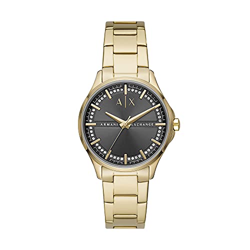 Armani Exchange Reloj de Acero Inoxidable con Tres Manecillas para Mujer Armani Exchange, Tamaño de Caja de 36 mm, Oro (Dorado)