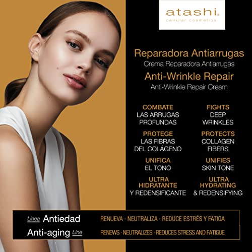 Atashi Antiedad Crema Reparadora Antiarrugas | Reparación Y Renovación | Corrige Arrugas Profundas | Efecto Botox Natural Y Anti-Estrés | Ultra-Hidratante | Con Retinol Y Vitamina E - 50 ml