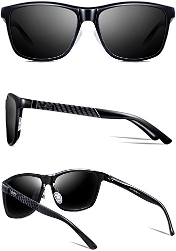 ATTCL Hombre Gafas de sol Polarizado Al-Mg Metal Super Ligero Marco 18587black