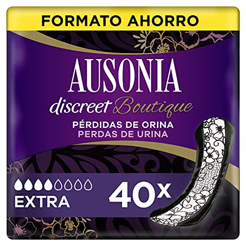 Ausonia Discreet Boutique Compresas Incontinencia Mujer, Extra, 40 Unidades para Pérdidas de Orina y Vejigas Hiperactivas