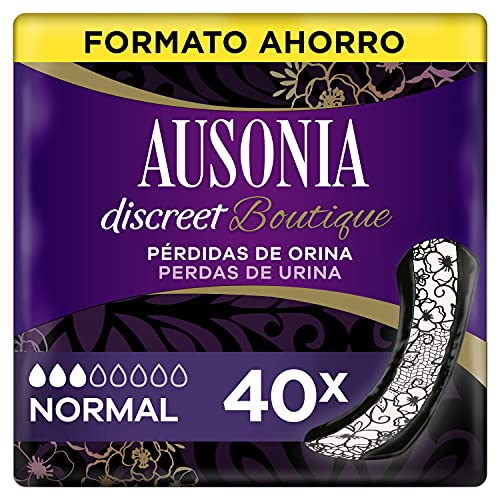 Ausonia Discreet Boutique Compresas Incontinencia Mujer, Normal, 40 Unidades para Pérdidas de Orina y Vejigas Hiperactivas