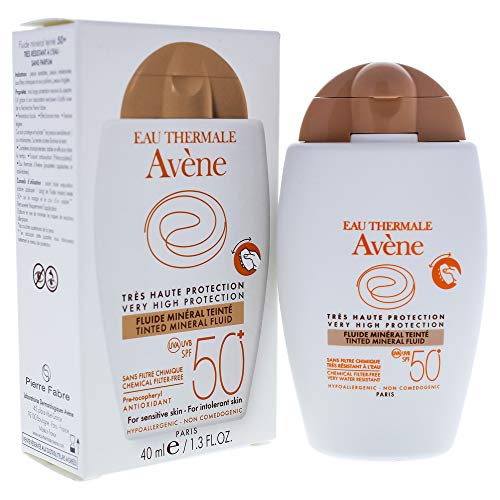 Avene Fluido Mineral Tinted SPF 50 para Unisex - Protector solar de 1.4 oz