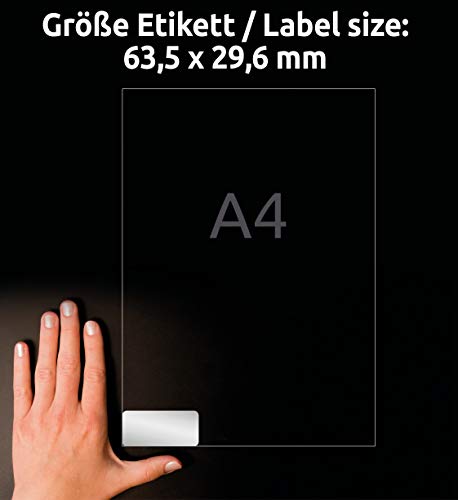 Avery España Zweckform L6011-8 Rectángulo redondeado Permanente Plata 216pieza(s) - Etiqueta autoadhesiva (Plata, Rectángulo redondeado, Permanente, DIN A4, Poliéster, Matte)