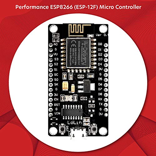 AZDelivery 5 pcs NodeMCU Lolin V3 Modulo ESP8266 ESP-12F WiFi con CH340 Tarjeta de Desarrollo WiFi 2.4 GHz Compatible con Arduino con E-Book Incluido!