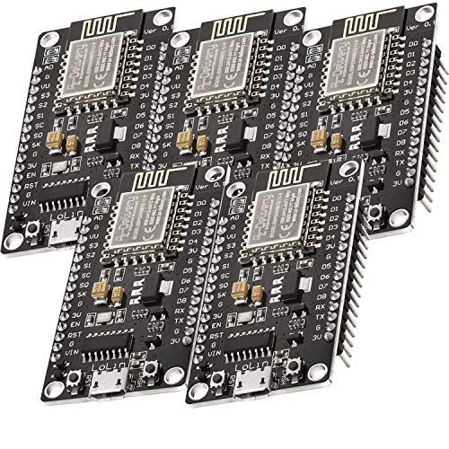 AZDelivery 5 pcs NodeMCU Lolin V3 Modulo ESP8266 ESP-12F WiFi con CH340 Tarjeta de Desarrollo WiFi 2.4 GHz Compatible con Arduino con E-Book Incluido!