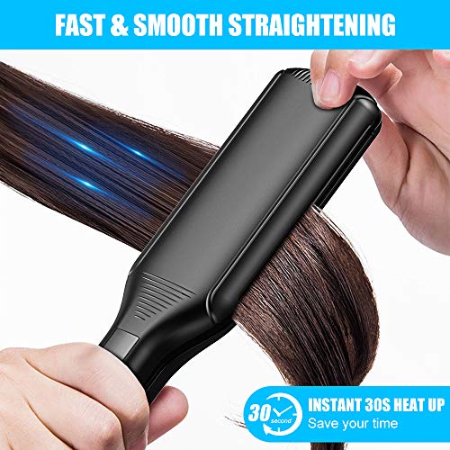 Babacom Planchas del Pelo Profesional, Plancha de Pelo de 2.16'' Titanio Flotante Extra Grande, 30s Calentamiento Instantáneo Antiestático Planchas Pelo Plancha de Cabello con 5 Temperatura Ajustable