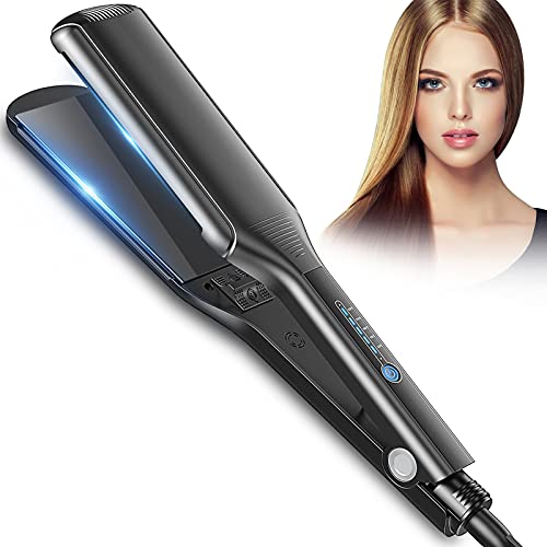 Babacom Planchas del Pelo Profesional, Plancha de Pelo de 2.16'' Titanio Flotante Extra Grande, 30s Calentamiento Instantáneo Antiestático Planchas Pelo Plancha de Cabello con 5 Temperatura Ajustable