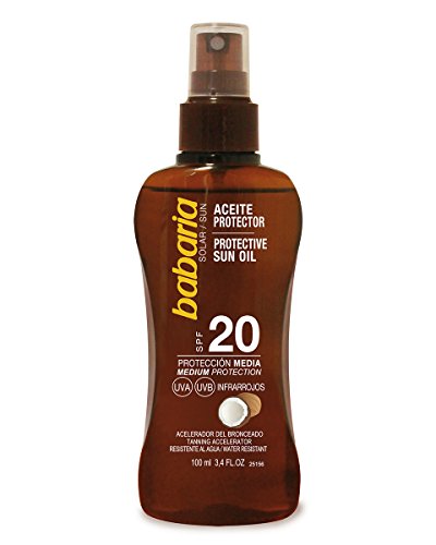 Babaria Aceite Protector Solar Coco Spf20, Blanco, 100 Mililitros