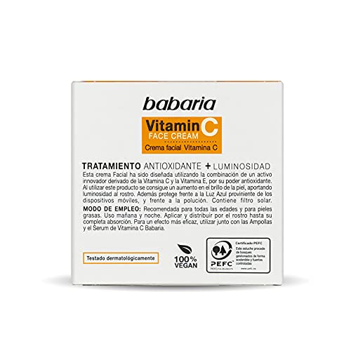 Babaria – Crema facial con Vitaminas C y E – 50 ml