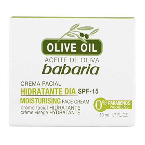 Babaria Crema Facial Hidratante Día Spf15 Aceite Oliva, Verde, 50 Gramos