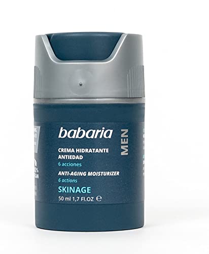 Babaria - Crema facial para hombre - Crema hidratante antiedad con aceite de semillas de Cannabis, Ácido Hialurónico y Vitamina B3 - 100% Vegano - 50ml