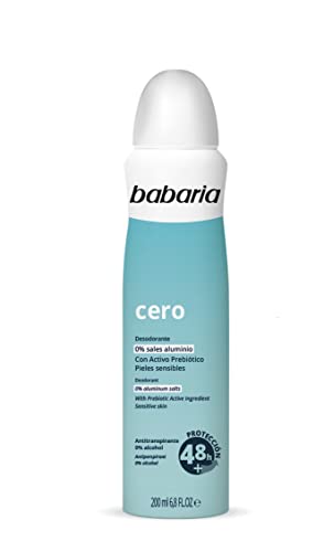 Babaria - Desodorante en spray 0% sales aluminio - Desodorante pieles sensibles - Antitranspirante - 200ml