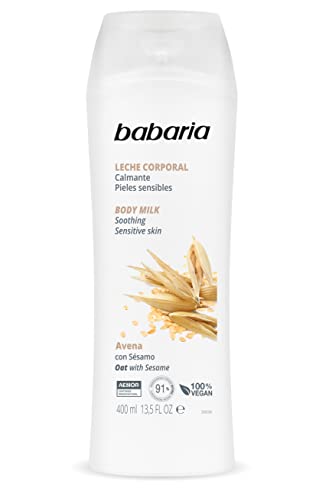 Babaria - Leche corporal calmante - Loción para pieles sensibles - Hidratante con Avena - 400 ml