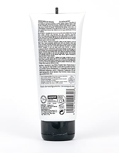 Babaria – Mascarilla facial negra con extracto de pepino y carbón vegetal - 100 ml