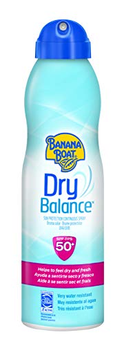 Banana Boat Dry Balance Loción Solar SPF 50+ - Crema Solar Protectora contra los Rayos UVA / UVB de Rápida Absorción , Textura No Grasa y Transpirable , Formato Bruma 220 ml