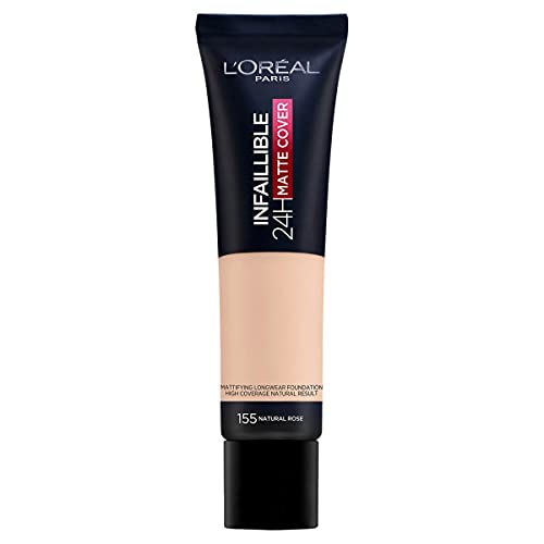 Base de maquillaje L'Oreal Paris Infalible 24H Matte Cover 155, rosa natural, 30 ml