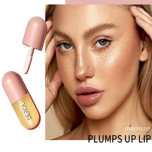 Base humectante con brillo de labios más voluminoso, suero realzador de labios y cuidado de labios natural, cuidado de día y noche, realzador de labios natural para labios más suaves y duraderos