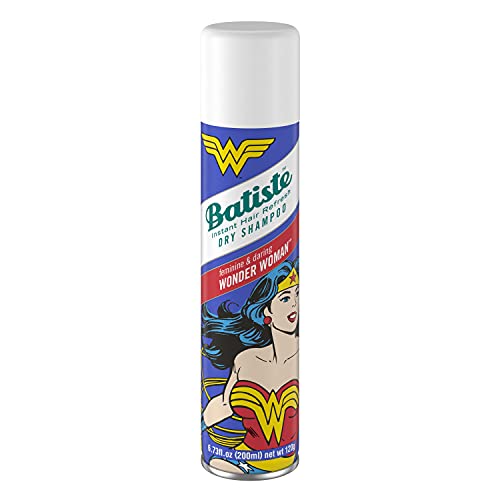 Batiste Champú Seco Wonder Woman Edición Limitada, Sin Sulfatos - Champú Vegano y Ecofriendly, Con Aroma A Almizcle, Lirio, Rosa, Lavanda y Naranja - 200Ml 200 g