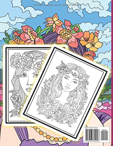 Beau Femmes Visages Livre de coloriage pour adultes: Beaux visages de femmes, beaux styles de cheveux et beaux motifs floraux pour adultes ou adolescents