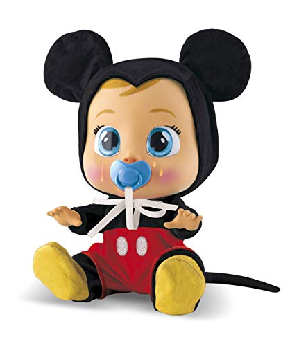 BEBÉS LLORONES Mickey Muñeca interactiva que llora de verdad con chupete y pijama de Mickey Mouse - Juguete y Regalo para niñas y niños +18 Meses