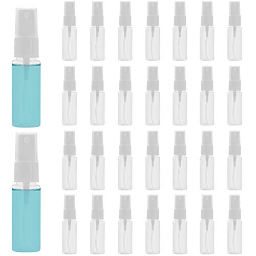 Belle Vous Frasco Vacío Pequeño Atomizador Perfume Plástico Transparente 20 ml (Pack de 30) Frascos para Perfume con Tapa- Rellenable Anti Derrame para Limpieza, Perfume, Bote Spray Aceites Esenciales