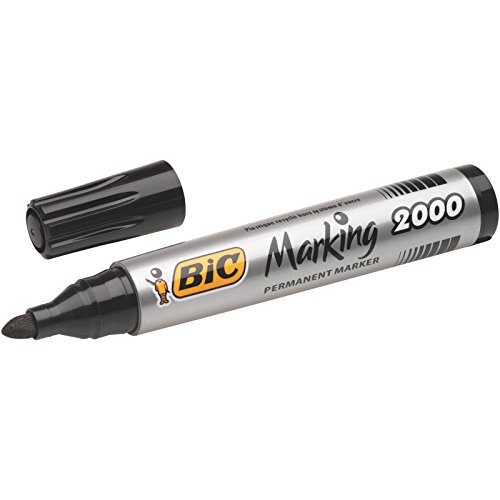 BIC Marking 2000 Punta redonda Negro, Azul, Verde, Rojo 4pieza(s) - Marcador permanente (Negro, Azul, Verde, Rojo, Punta redonda, Negro, Azul, Verde, Rojo, 1,7 mm, Cartón, Vidrio, Metal, Papel, De plástico, Tinta con base de agua)