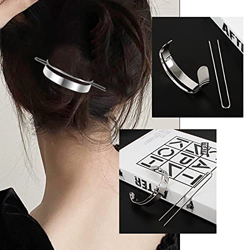 Bigxin 4Pcs Horquilla de Metal Clips de Pelo Mujer, Hebilla de Metal Pelo Pinza de Pelo para Moño, Accesorios para el Cabello niñas para mujeres y niñas (4 colores)