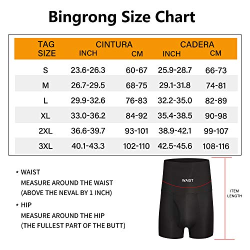 Bingrong Fajas Pantalones Braga Moldeadora Abdomen Hombre Boxers Calzoncillos Moldeador Orificio Fitness Ropa Interior Negra Elástico Shapewear for Men Faja Reductora Adelgazante (Negro, Medium)