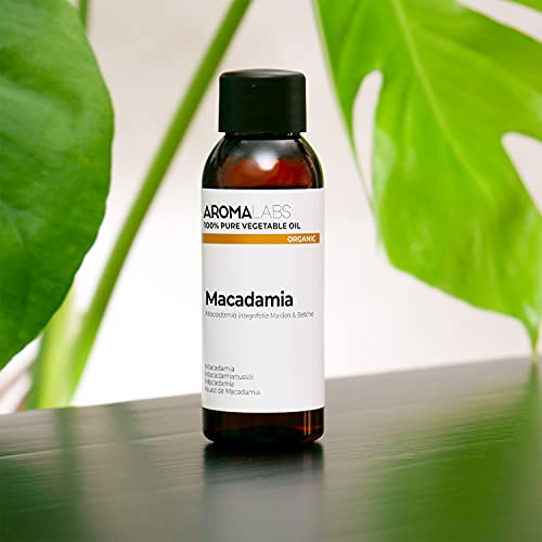 BIO - Aceite vegetale de Nuez de Macadamia - 50ml - garantizado 100% puro, natural y prensado en frío - Orgánico certificado por Ecocert - Aroma Labs