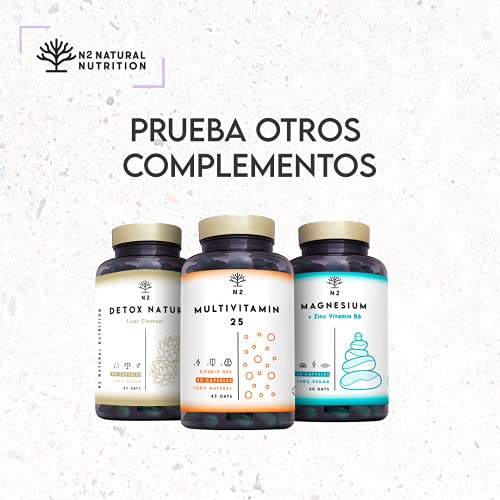 Biotina Zinc Selenio. Vitaminas Cabello Piel Uñas Potente Suplemento Crecimiento y Fortalecimiento de Pelo, Uñas, Barba y Cuidado de la Piel. 90 Cápsulas Alta Concentración N2 Natural Nutrition