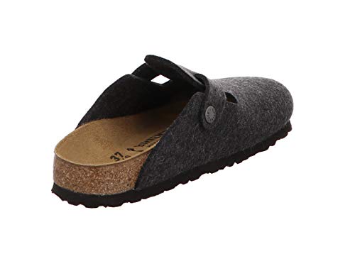 Birkenstock Boston 160583 - Zapatillas de casa de fieltro, Unisex, Gris (Anthrazite Wool), 39 S