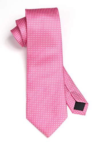 BIYINI Corbatas y Pañuelo Rosado de Hombre Clásico Polka Dot Modernas Conjunto Corbata de Boda Business Partido