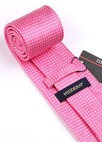 BIYINI Corbatas y Pañuelo Rosado de Hombre Clásico Polka Dot Modernas Conjunto Corbata de Boda Business Partido