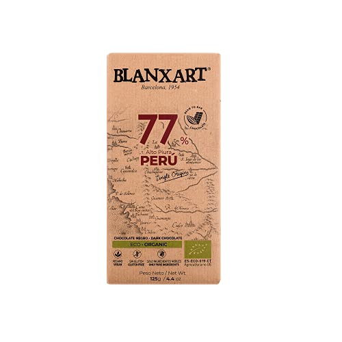 Blanxart Tableta de Chocolate Negro Ecológico- Perú 77% Cacao 1 Unidad 125 g