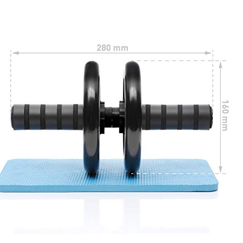 BODYMATE AB Roller Classic, Rueda Abdominal para reforzar la Musculatura del Core, Aparato de Fitness para casa, Rodillo Abdominal, Incl. Almohadilla para Rodillas, 28 x 16 cm (L x Ø)