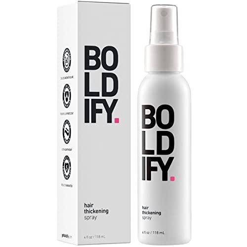 BOLDIFY Hair Thickening Spray - Instantly Thickens and Adds Huge Volume and Body to Fine, Thin and Thinning Hair - The Best Hair Thickener for Women and Men - 4 Ounce by BOLDIFY