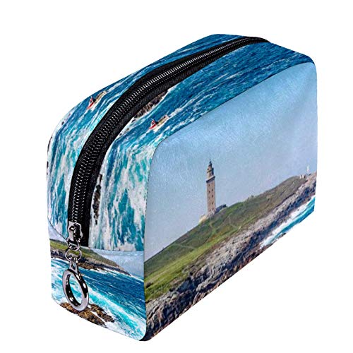 Bolsa de cosméticos Bolsa de Maquillaje para Mujer para Viajar Llevar cosméticos Cambiar Llaves, etc.,Torre de Hércules en A Coruña