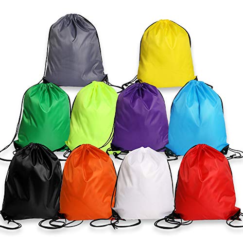 Bolsa de Gimnasio con cordón, Bolsas de cincha, Mochila de Almacenamiento de Viaje al Aire Libre para Picnic, Bolsas de Fiesta, Bolsas de Regalo con cordón, 10 Piezas