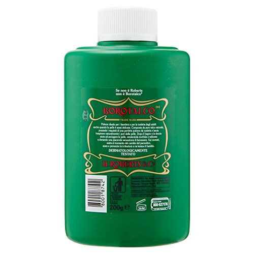 Borotalco Talco - Polvo de talco, polvos de talco, polvos de talco, absorbentes y refrescos, para una piel aterciopelada y apta para hombres, mujeres y niños, paquete de 200 g